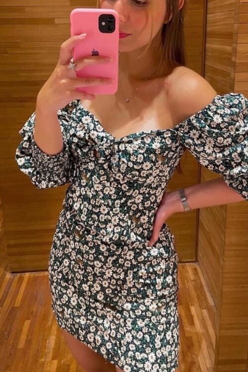 Vestido floresta de onça