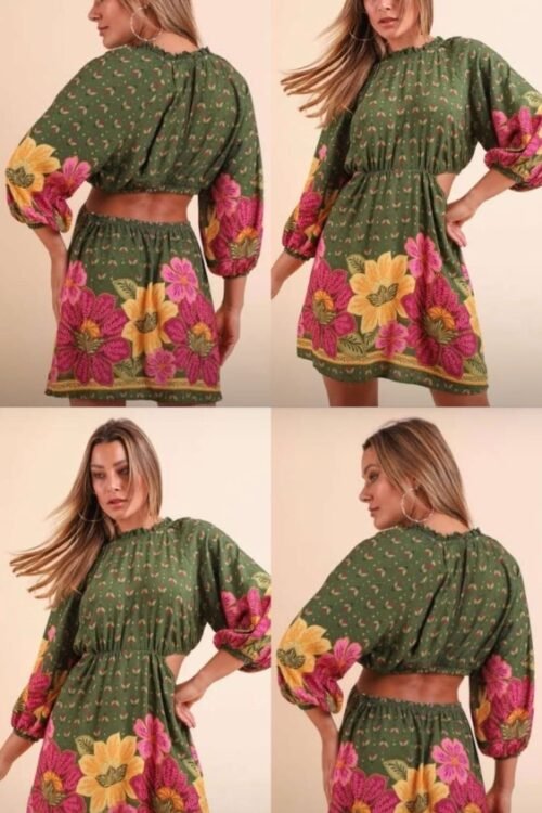 Vestido curto jardim maravilha