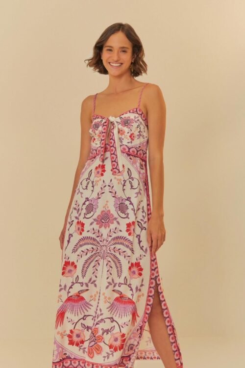 Vestido mídi romance de tucano