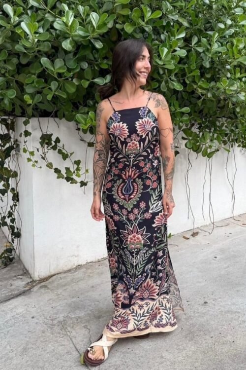 Vestido cropped jardim