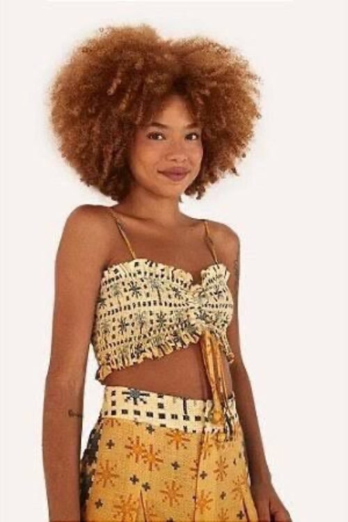 Blusa cropped lastex