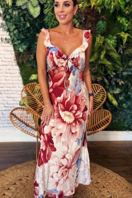 Vestido longo floral doce