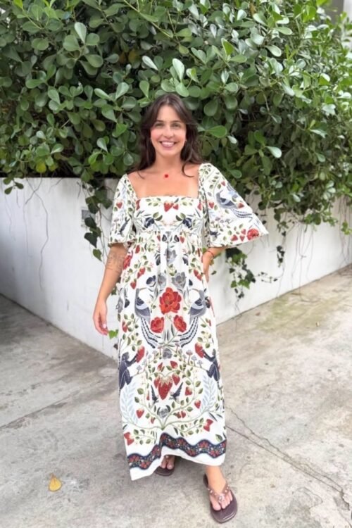 Vestido longo sonho de morango